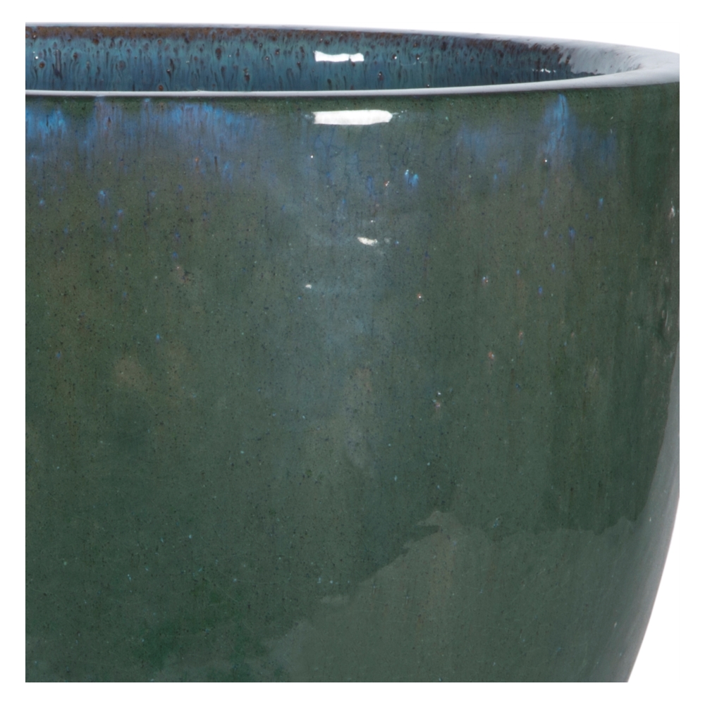 DEKORATİF SIRLI TOPRAK SAKSI YEŞİM 37X34