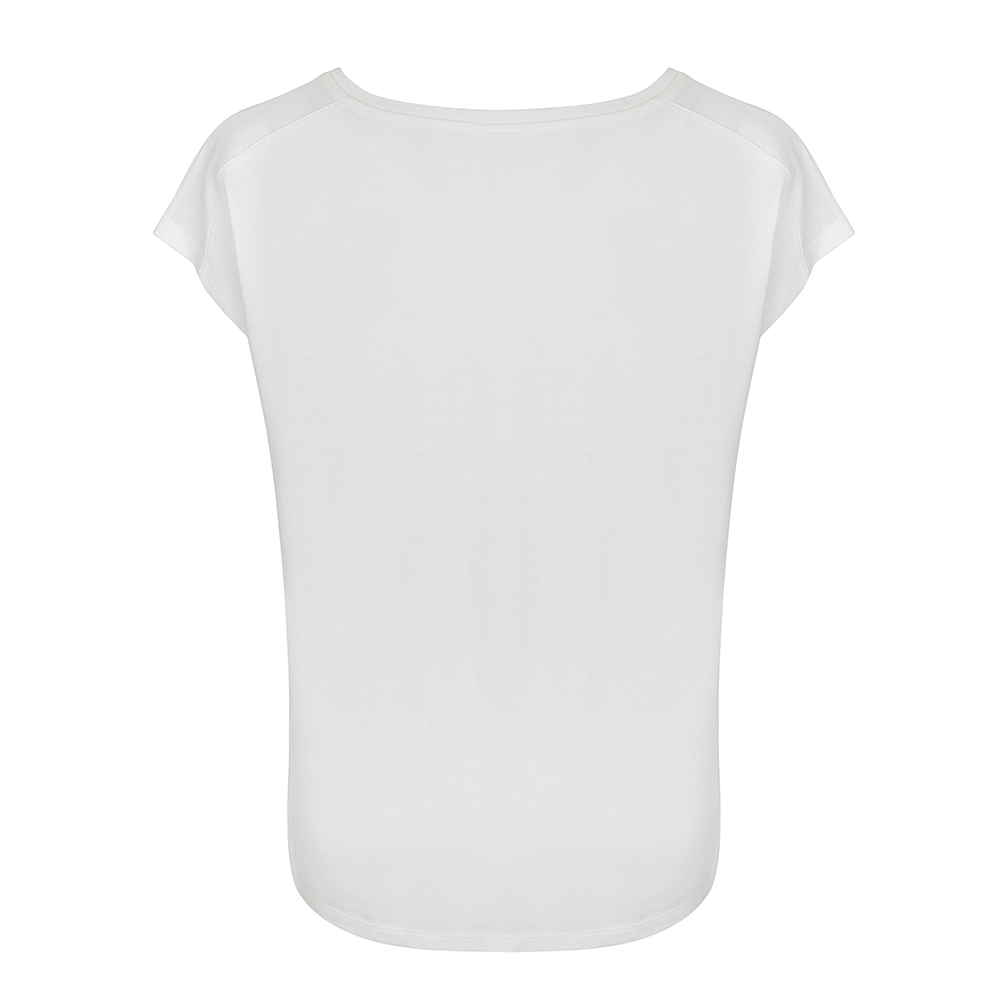 BASKILI KISA KOLLU T-SHIRT