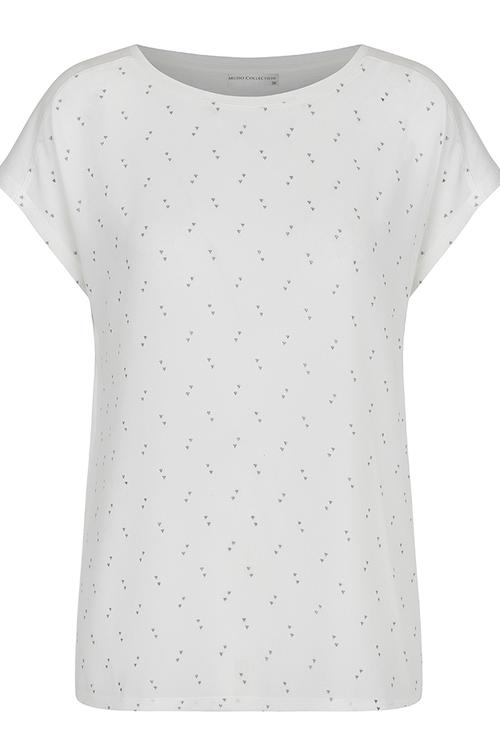  BASKILI KISA KOLLU T-SHIRT