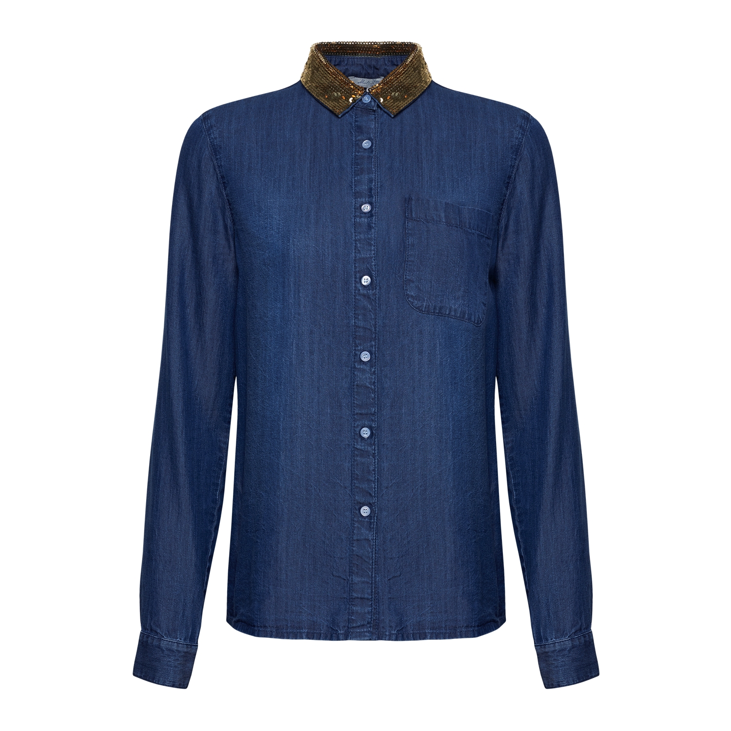 İŞLEMELİ JEAN GÖMLEK