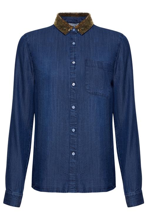  İŞLEMELİ JEAN GÖMLEK