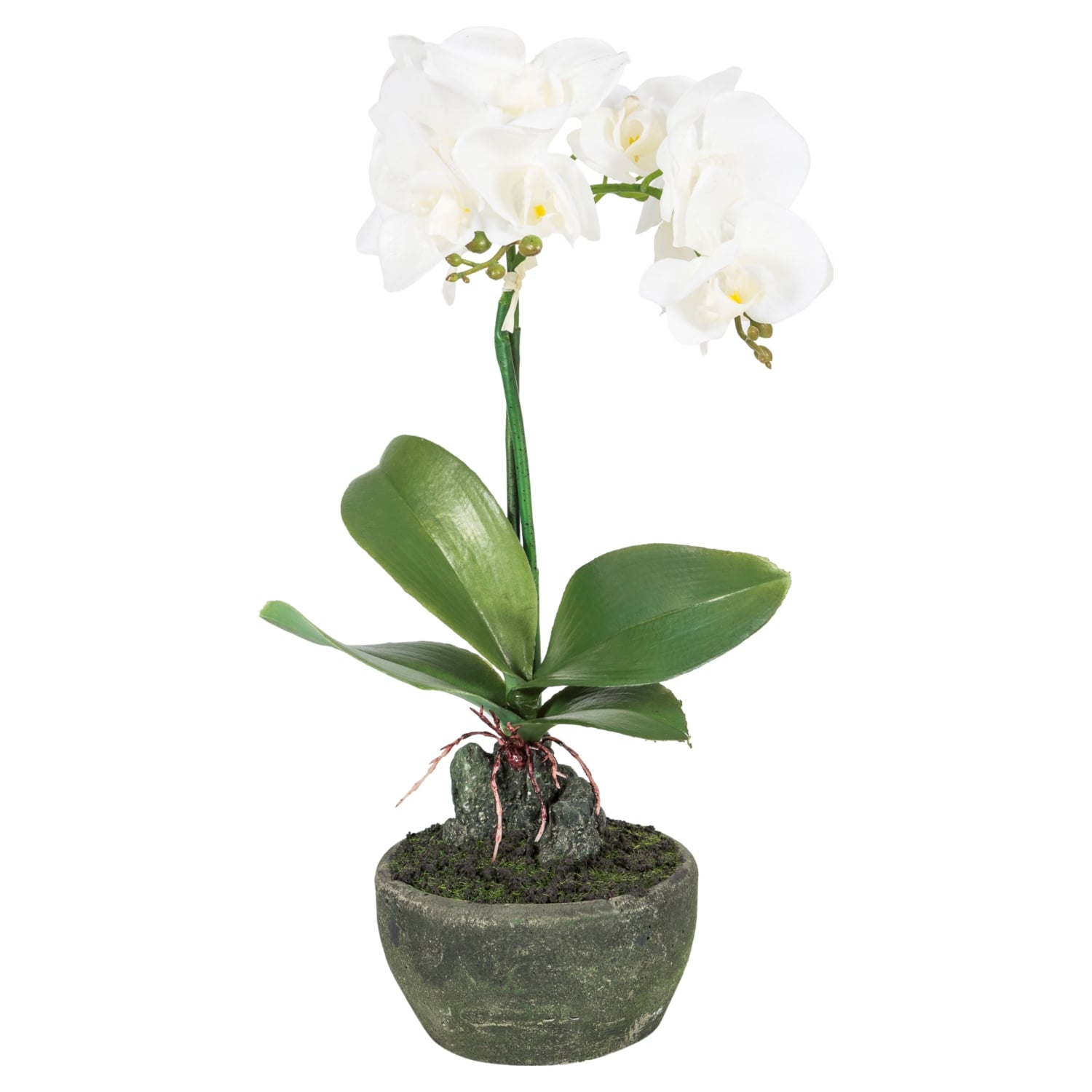 SAKSILI YAPAY ORKİDE BEYAZ 42 CM