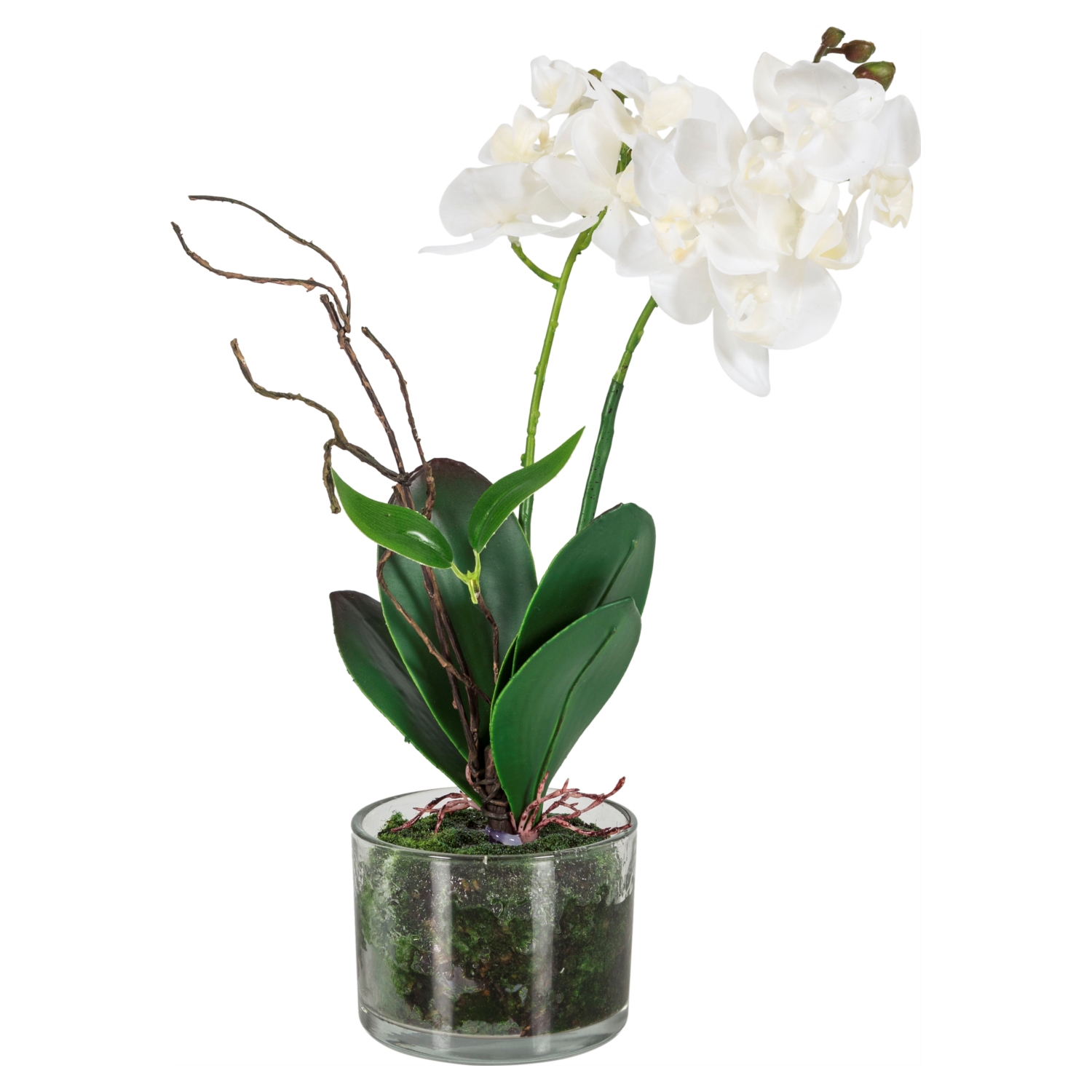 SAKSILI YAPAY ORKİDE BEYAZ 38 CM