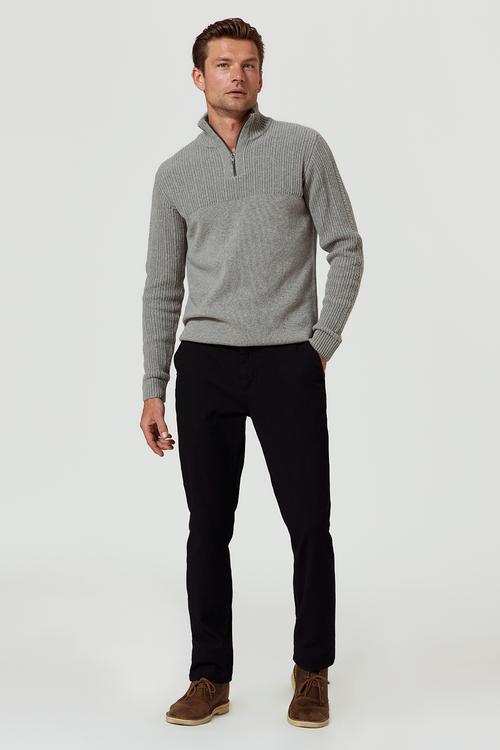  DİK YAKA FERMUAR DETAYLI KAZAK