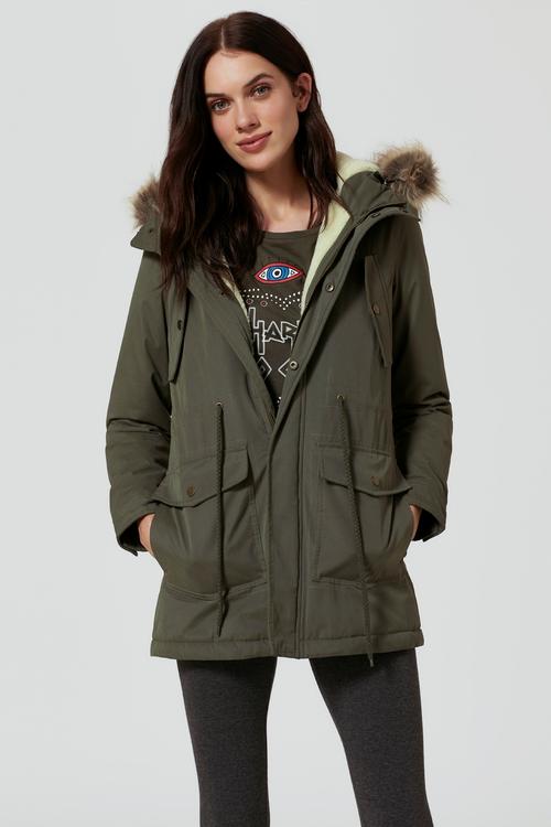  KÜRK DETAYLI KAPÜŞONLU PARKA