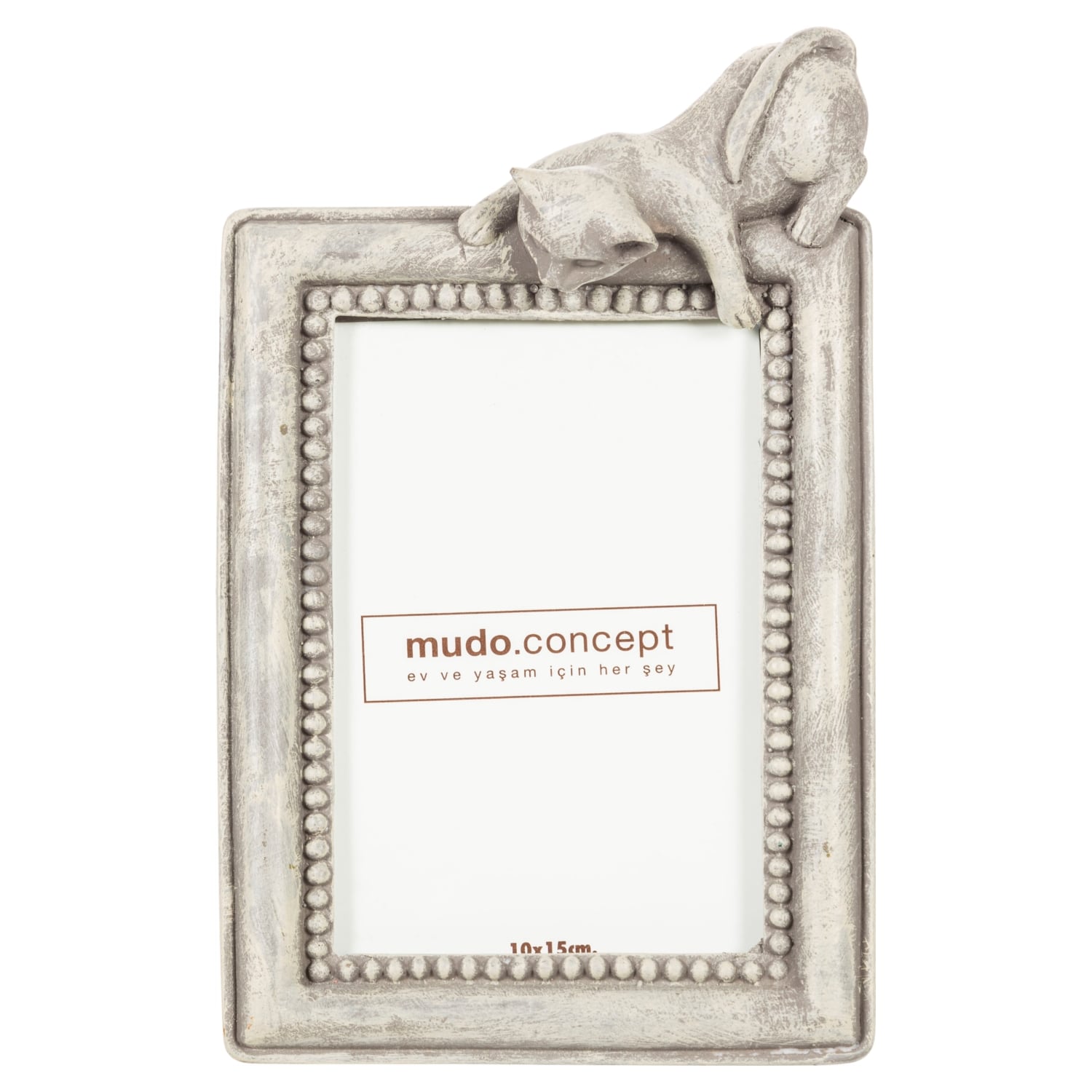 KEDİLİ FOTOĞRAF ÇERÇEVESİ - BEJ 10X15CM