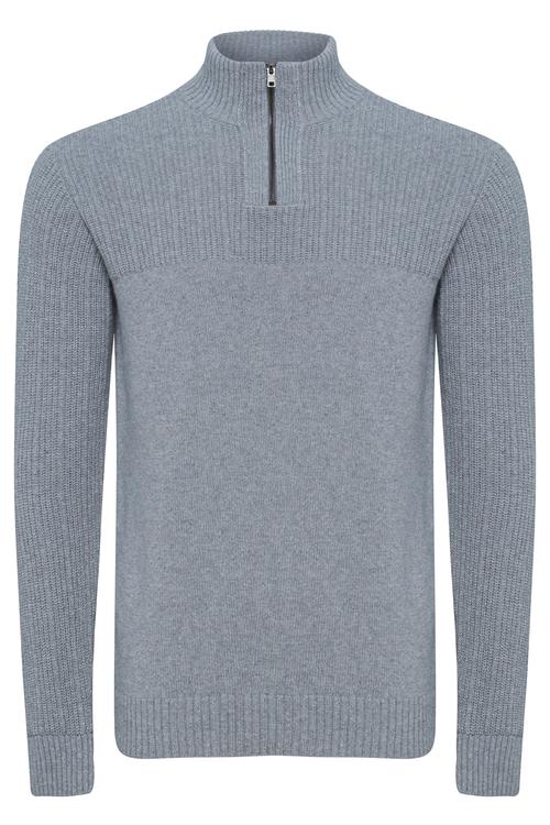  DİK YAKA FERMUAR DETAYLI KAZAK