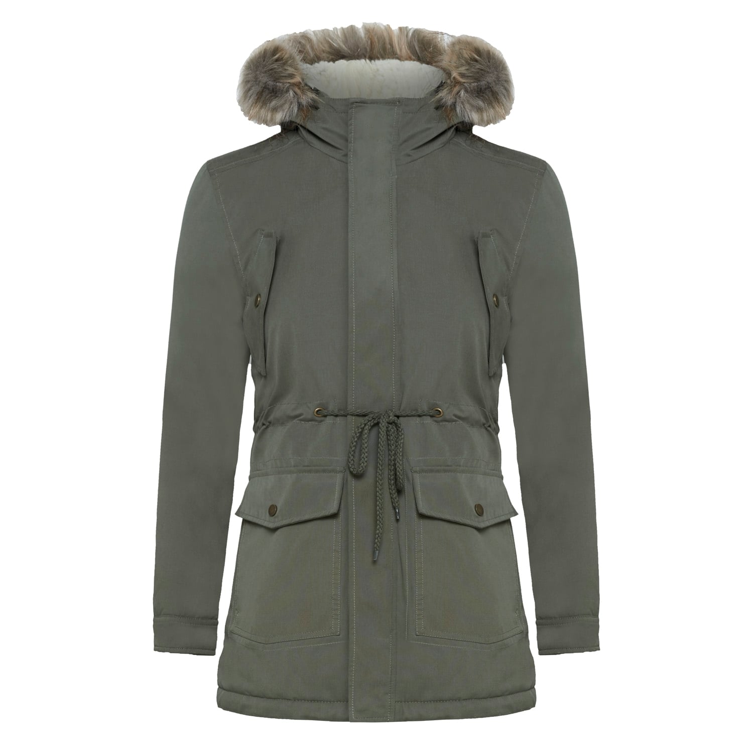 KÜRK DETAYLI KAPÜŞONLU PARKA