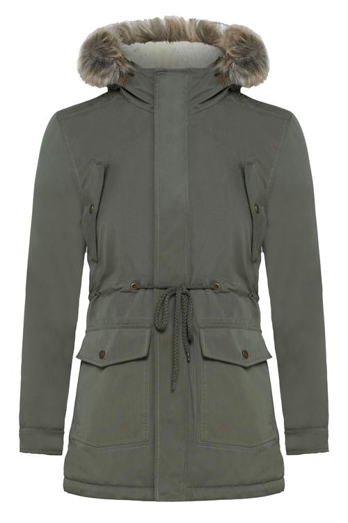  KÜRK DETAYLI KAPÜŞONLU PARKA