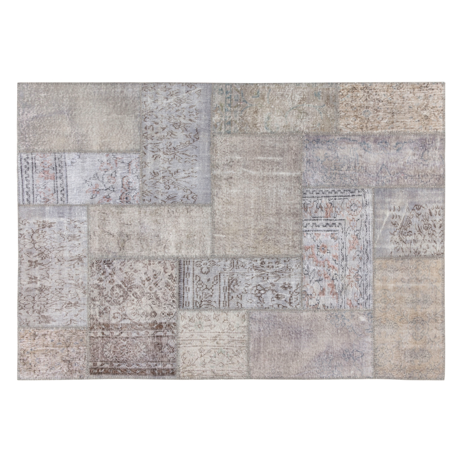 T- GRİ PATCHWORK HALI 170X240