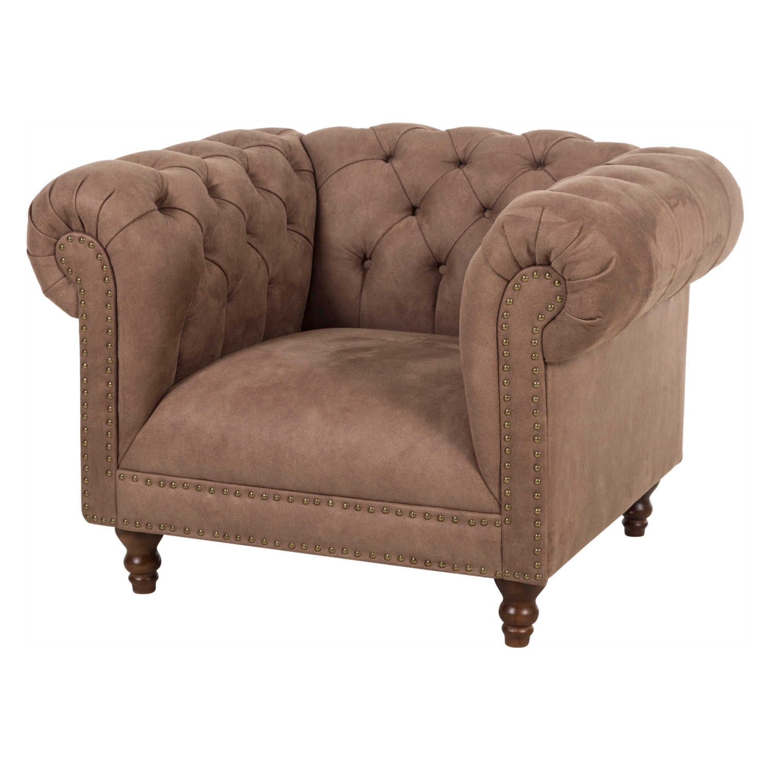 LUNA AÇIK KAHVE TEKLİ CHESTER KOLTUK