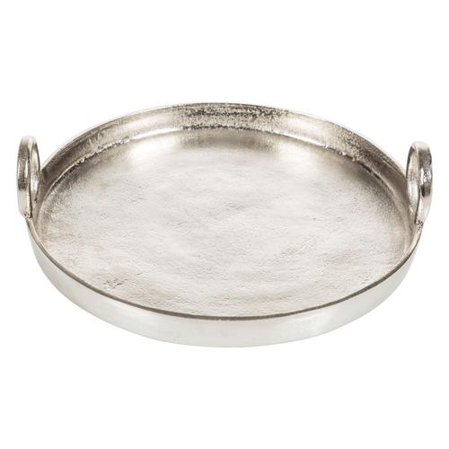  SILVER YUVARLAK DEKORATİF TEPSİ 31 CM