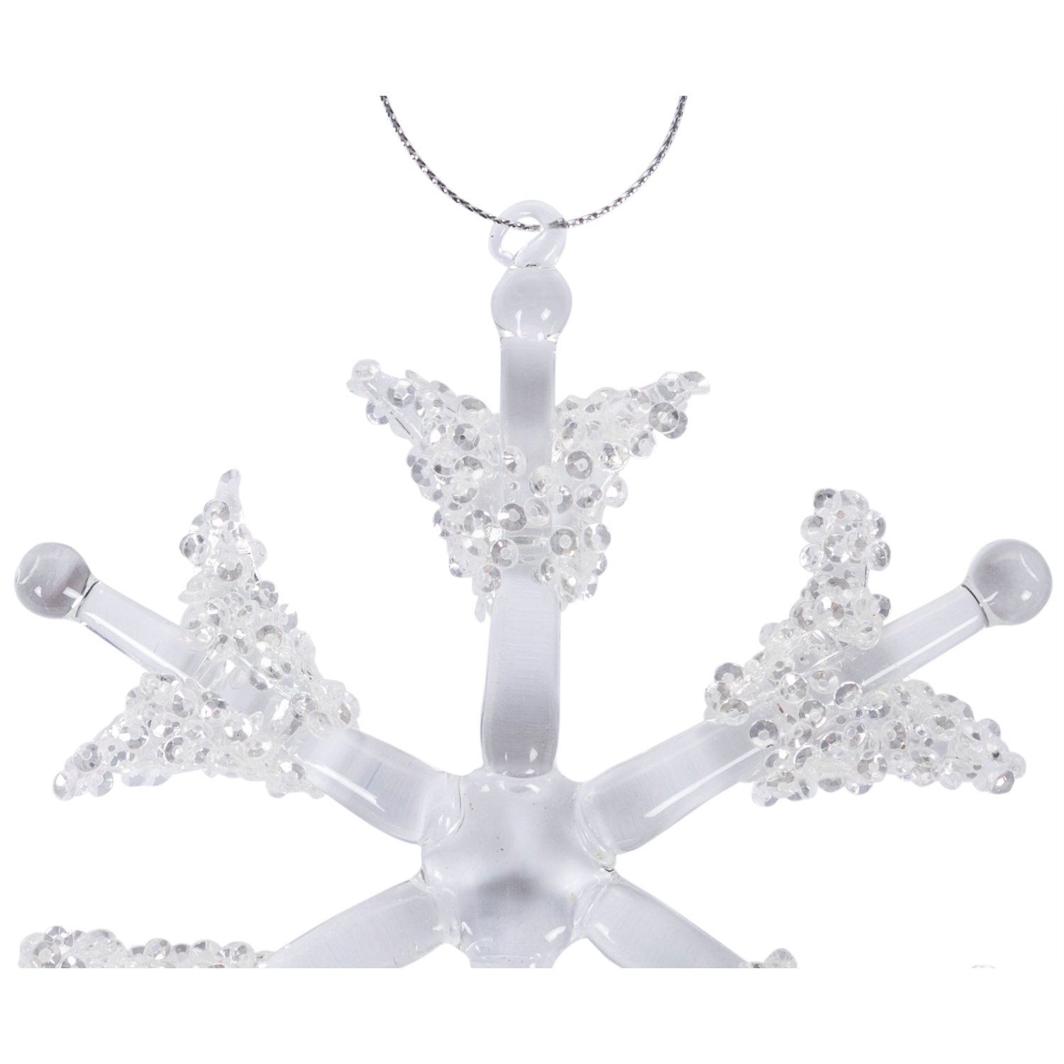 KAR TANESİ CAM YILBAŞI AĞAÇ SÜSÜ 12CM