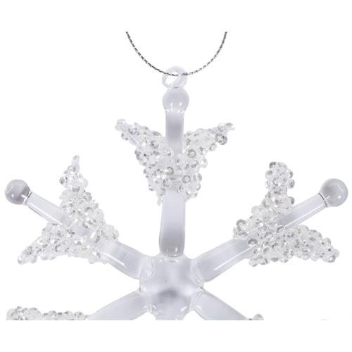  KAR TANESİ CAM YILBAŞI AĞAÇ SÜSÜ 12CM