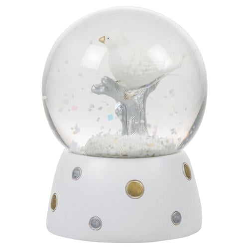  BEYAZ KUŞLU YILBAŞI KAR KÜRESİ 6 CM