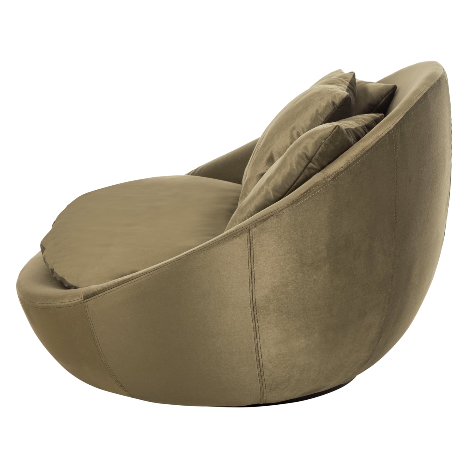 LOVELY HAKİ KADİFE DÖNER KOLTUK