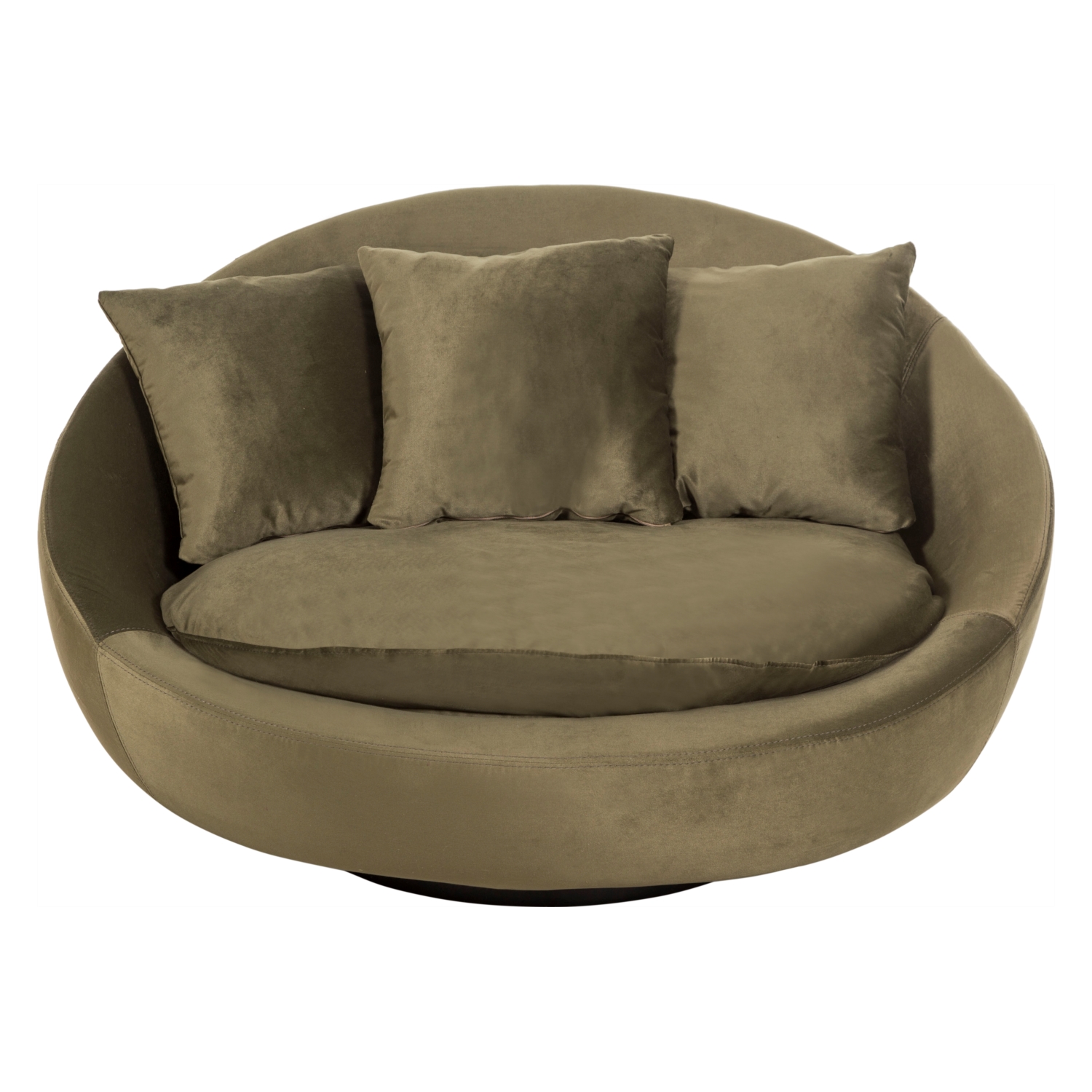 LOVELY HAKİ KADİFE DÖNER KOLTUK