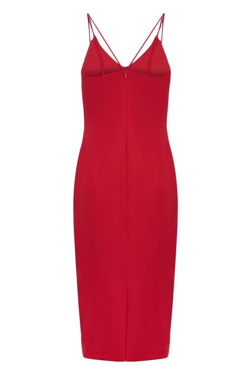  İP ASKILI MİDİ ELBİSE