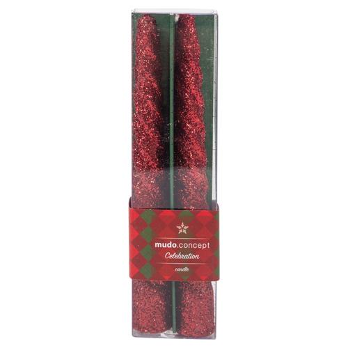  CELEBRATION 2Lİ BURGU ŞAMDAN MUM-KIRMIZI