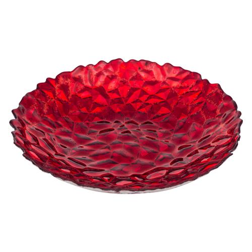  MERKÜRİ KIRMIZI DEKORATİF TABAK - 33 CM