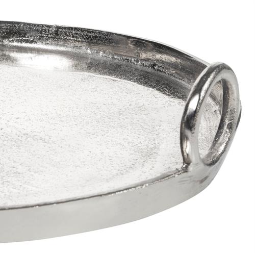  SILVER YUVARLAK DEKORATİF TEPSİ 40 CM