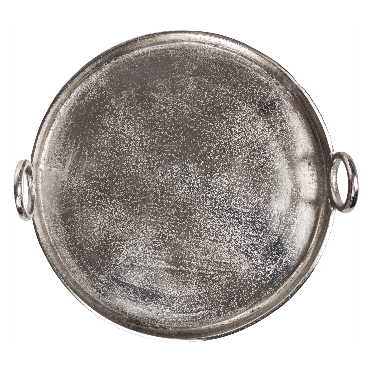 SILVER YUVARLAK DEKORATİF TEPSİ 40 CM