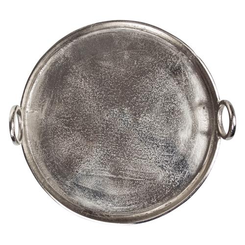  SILVER YUVARLAK DEKORATİF TEPSİ 40 CM