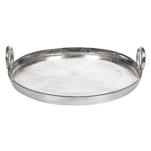  SILVER YUVARLAK DEKORATİF TEPSİ 40 CM