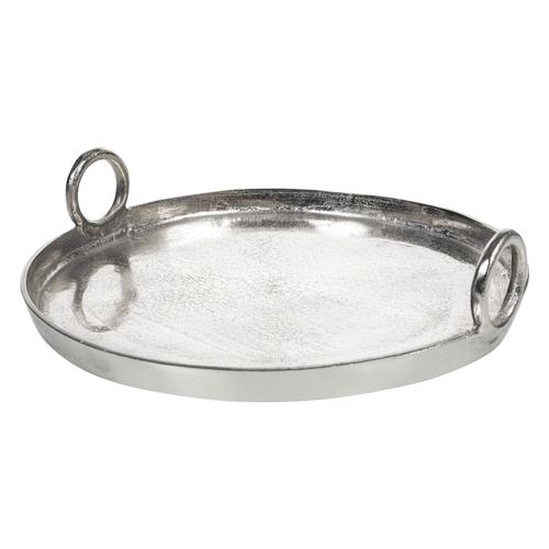  SILVER YUVARLAK DEKORATİF TEPSİ 40 CM