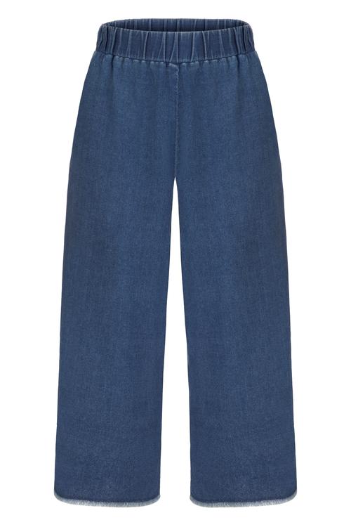  KESİK PAÇA BOL KESİM JEAN PANTOLON