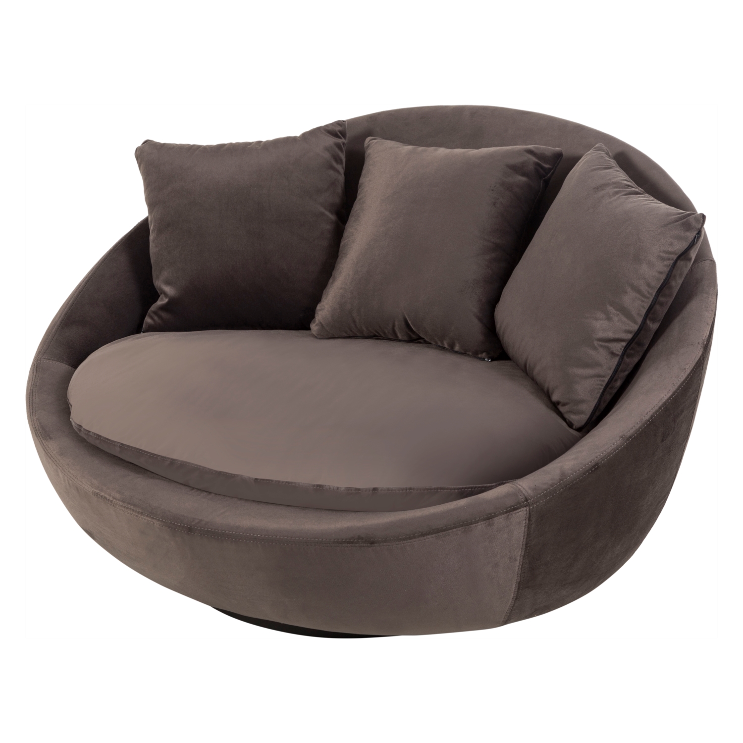 LOVELY KOYU GRİ KADİFE DÖNER KOLTUK