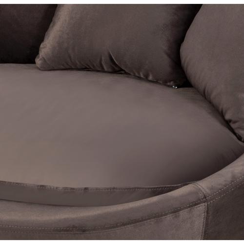  LOVELY KOYU GRİ KADİFE DÖNER KOLTUK