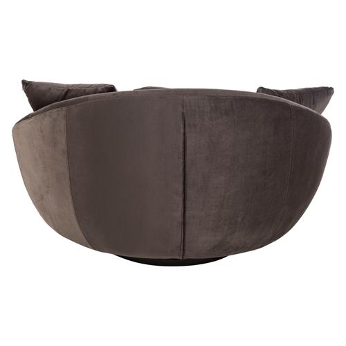  LOVELY KOYU GRİ KADİFE DÖNER KOLTUK