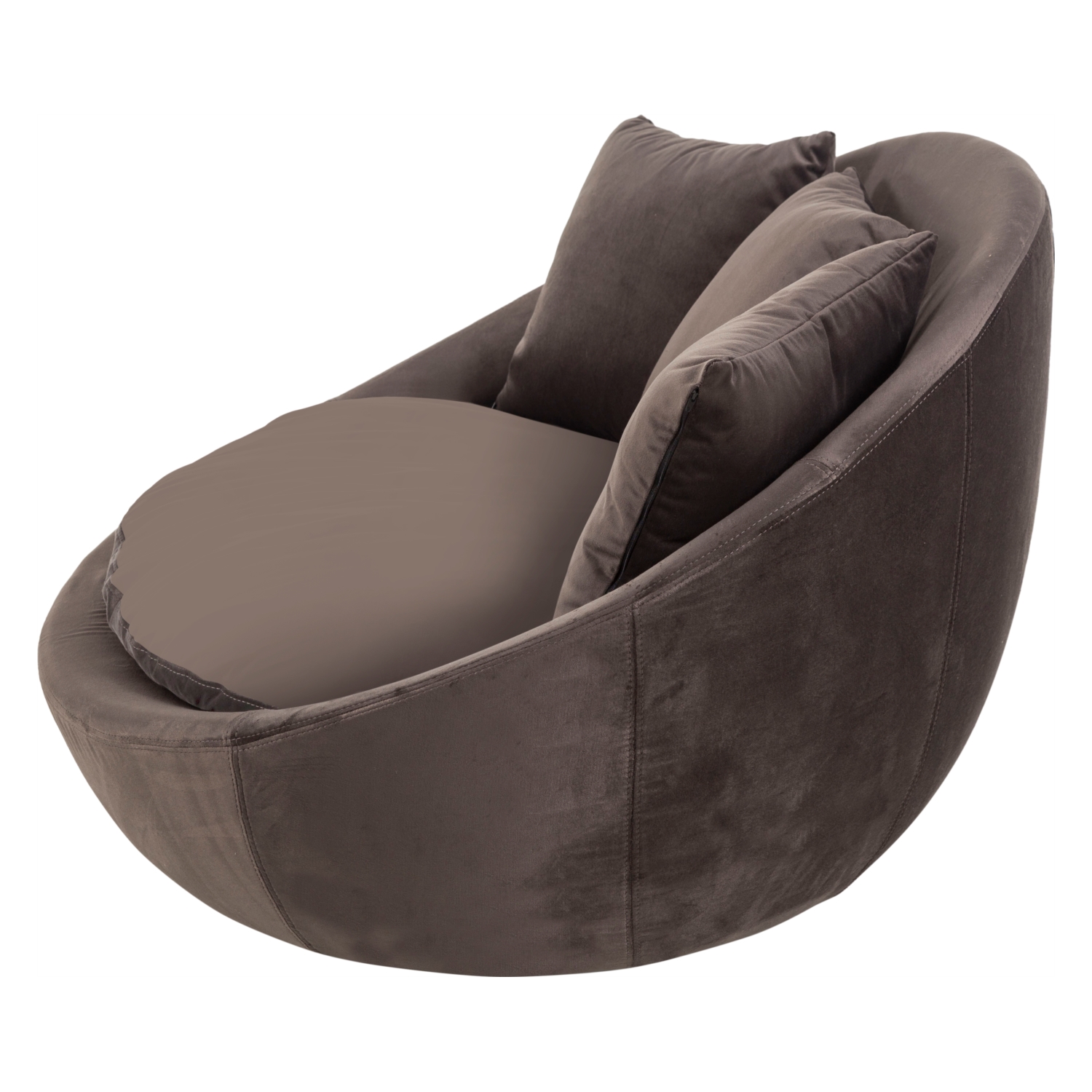 LOVELY KOYU GRİ KADİFE DÖNER KOLTUK