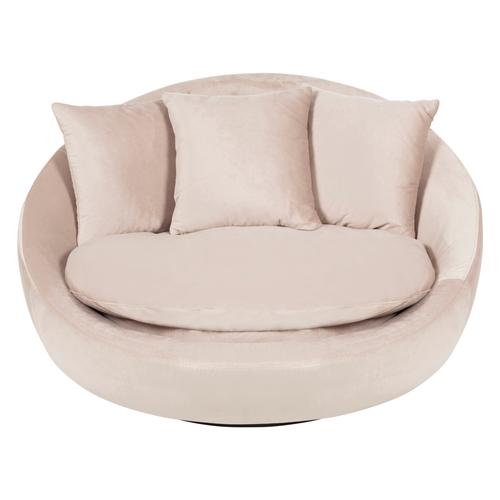  LOVELY BEJ KADİFE DÖNER KOLTUK