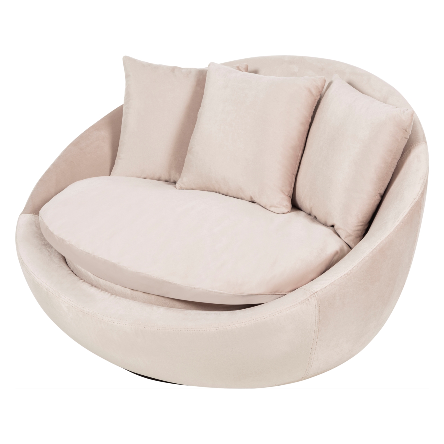 LOVELY BEJ KADİFE DÖNER KOLTUK