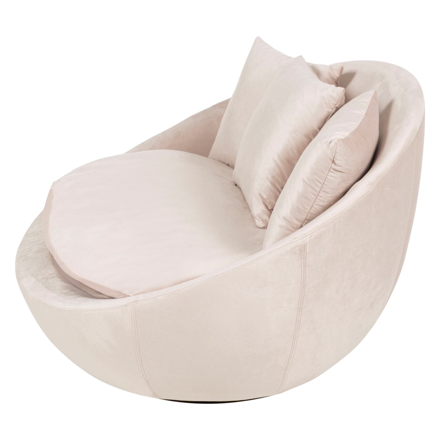 LOVELY BEJ KADİFE DÖNER KOLTUK