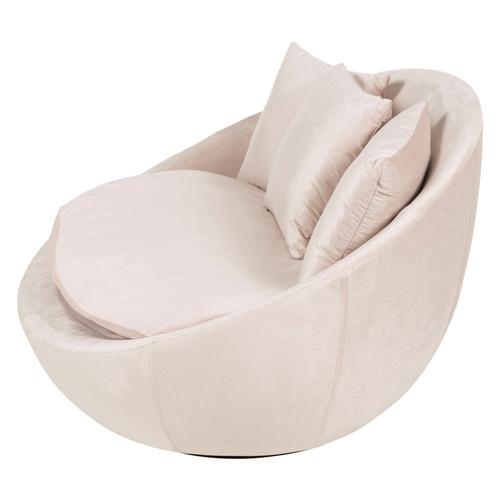  LOVELY BEJ KADİFE DÖNER KOLTUK