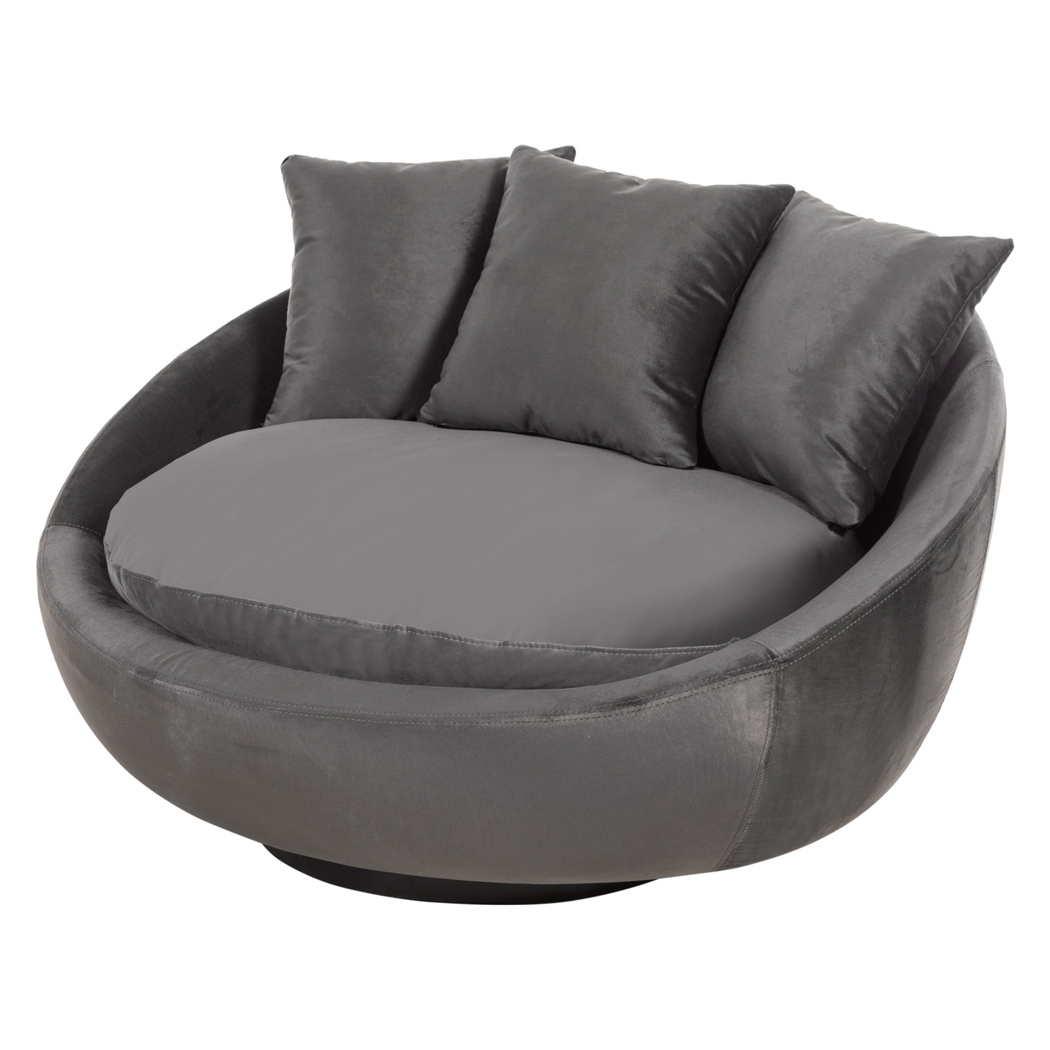 LOVELY SİYAH KADİFE DÖNER KOLTUK