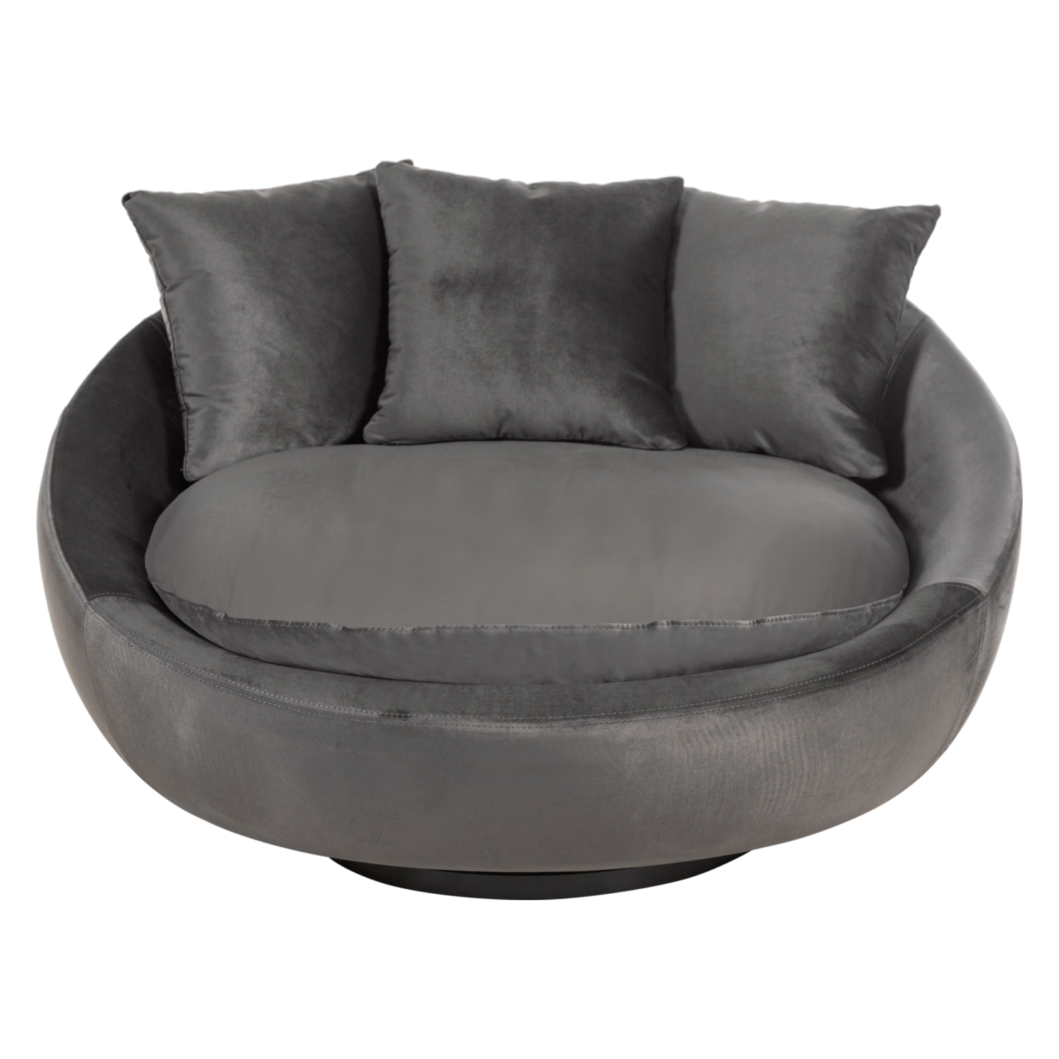 LOVELY SİYAH KADİFE DÖNER KOLTUK