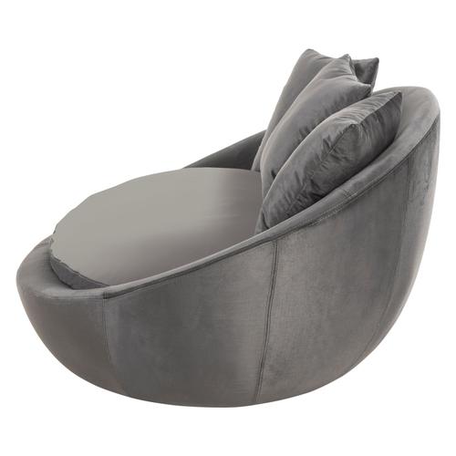  LOVELY SİYAH KADİFE DÖNER KOLTUK