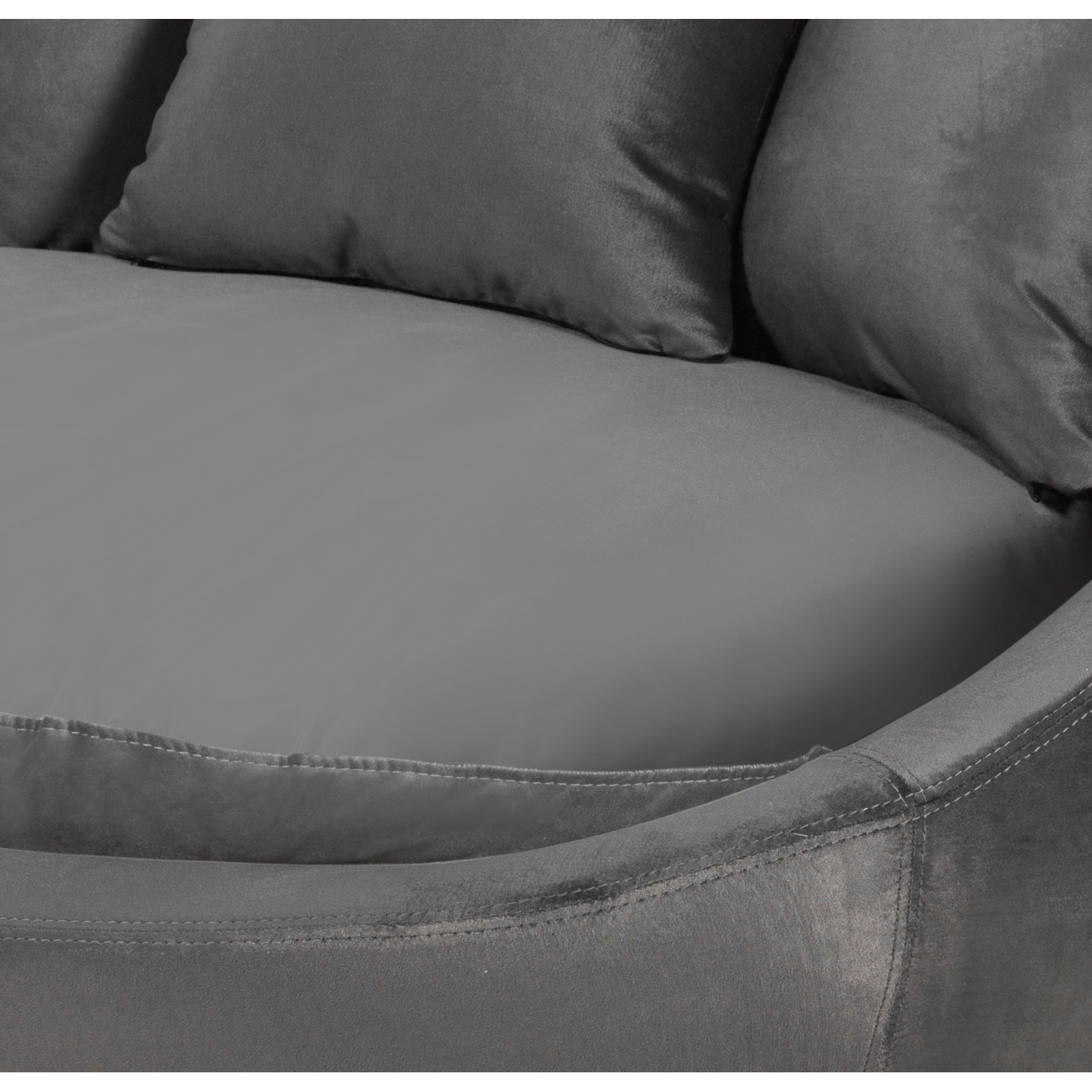 LOVELY SİYAH KADİFE DÖNER KOLTUK