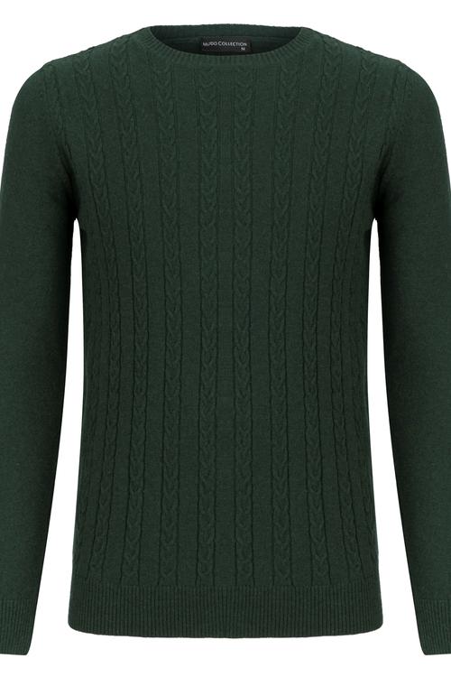  ÖRGÜ DESENLİ BİSİKLET YAKA KAZAK