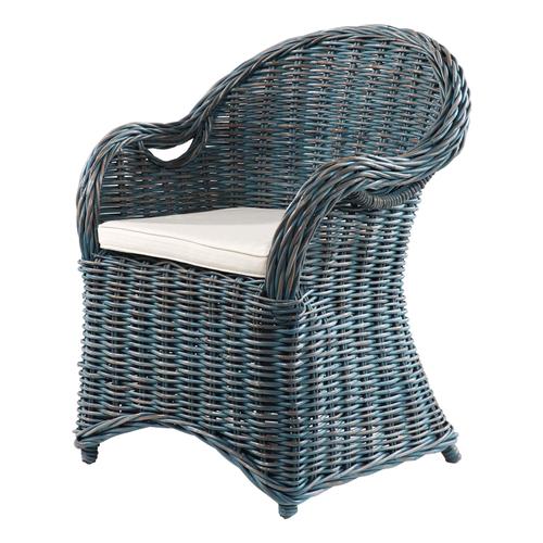  SERRES RATTAN KOLÇAKLI SANDALYE MAVİ