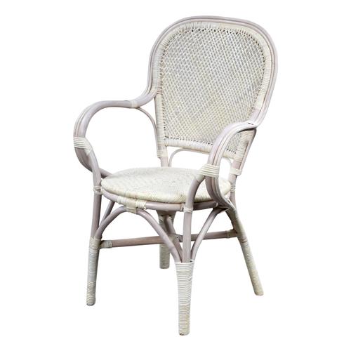  ESTU RATTAN KOLÇAKLI SANDALYE BEYAZ