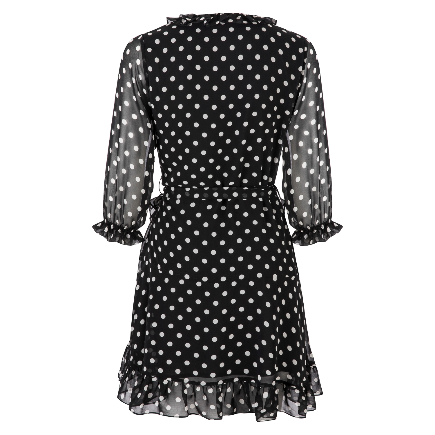 FIRFIR DETAYLI PUANTİYELİ MİNİ ELBİSE