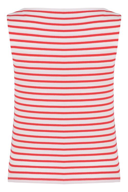  V YAKA ÇİZGİLİ KOLSUZ T-SHIRT