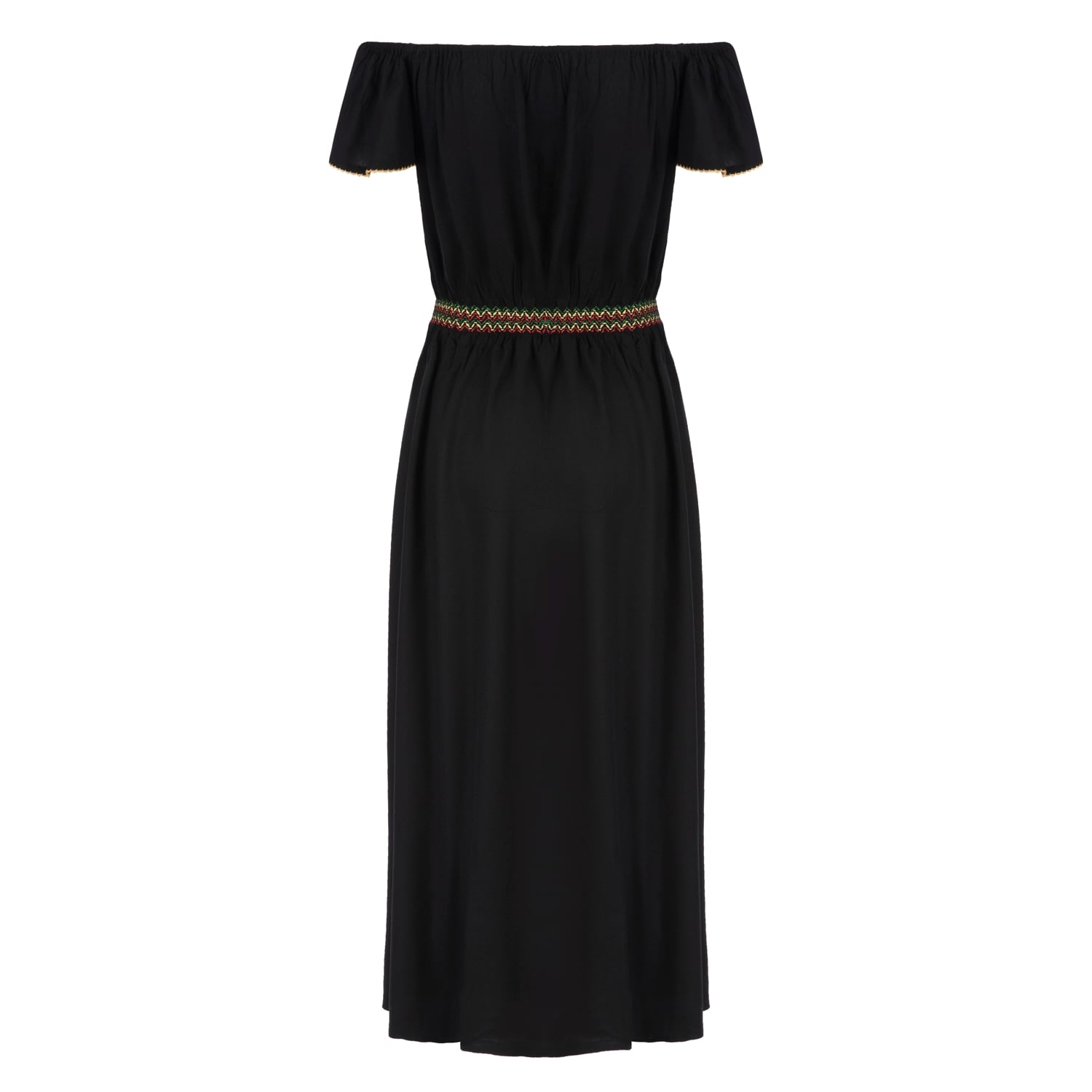 KANAVİÇE İŞLEMELİ MAXİ ELBİSE