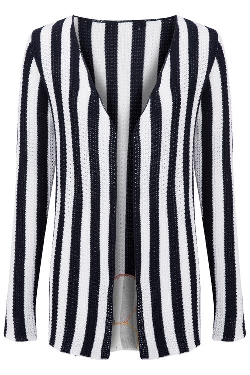  ÇİZGİLİ ÇİÇEKLİ HIRKA