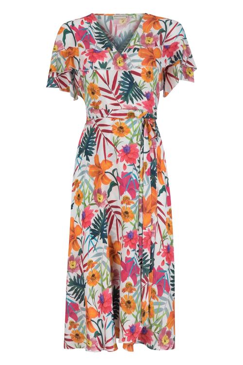  ÇİÇEK DESENLİ ANVELOP ELBİSE